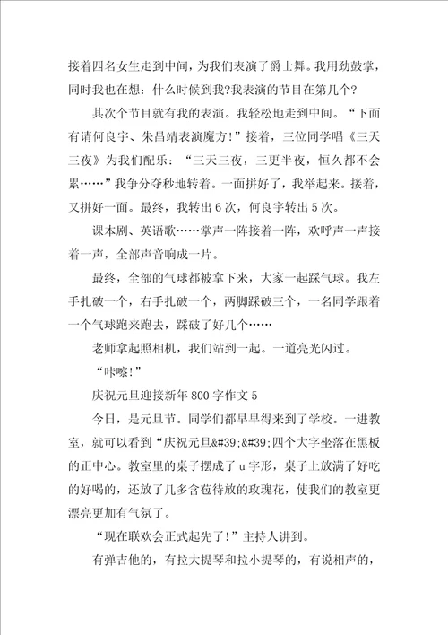 欢庆元旦迎接新年800字作文