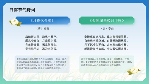 蓝色国潮风二十四节气科普介绍——白露PPT模板