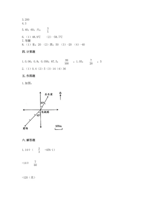 小学数学毕业测试卷及参考答案【新】.docx