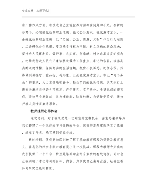 2023教师挂职心得体会例文25篇合集.docx