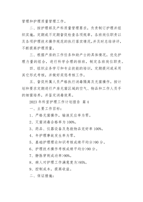 2023年科室护理工作计划报告.docx