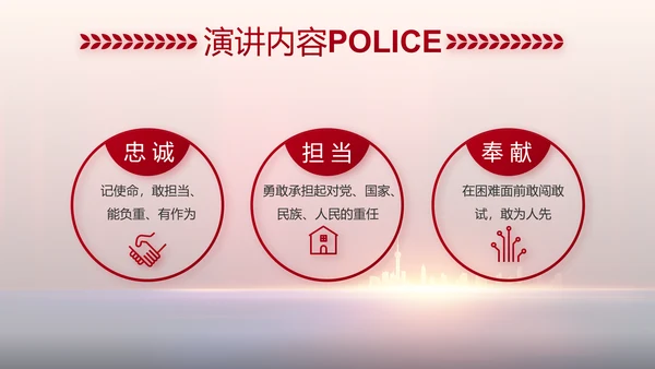 与党同心跟党奋斗公安警察动态PPT