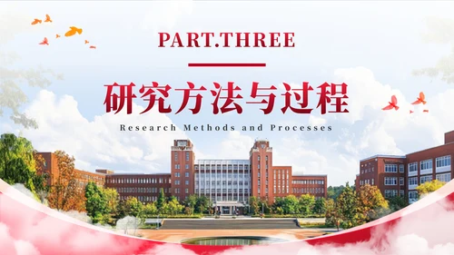 红色系学术风毕业答辩通用PPT模板