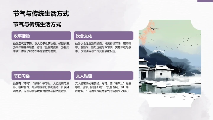 二十四节气处暑PPT模板