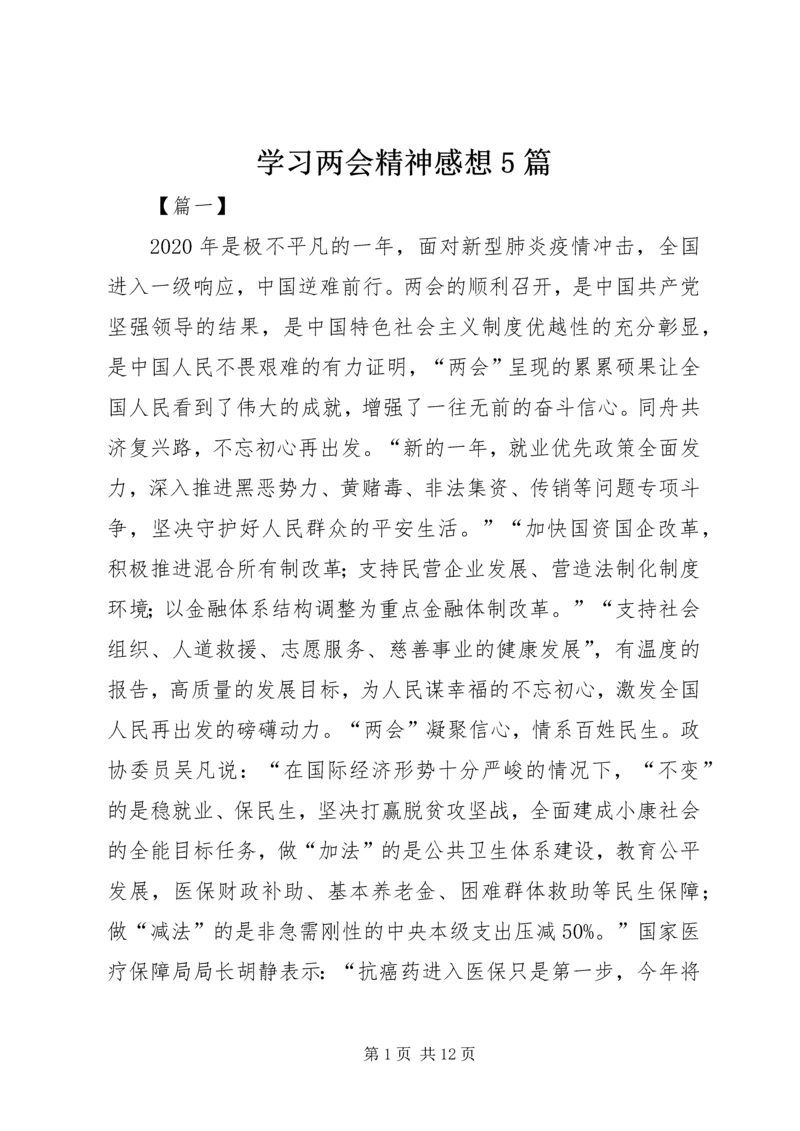 学习两会精神感想5篇.docx