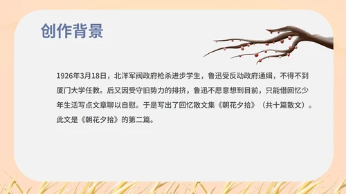红色中国风初一语文阿长与山海经课件PPT模板