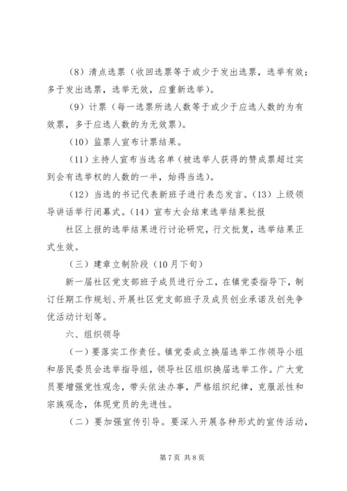 西集镇社区党支部换届选举工作实施方案.docx