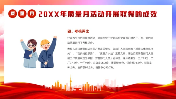红色党政风质量月活动总结质量月报汇报课件质量月全国质量月