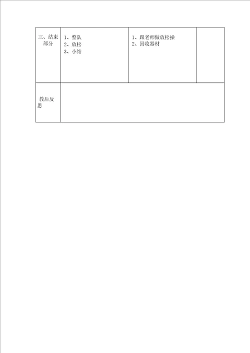 六年级第二学期体育教案