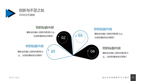 蓝色简约毕业答辩通用PPT模版