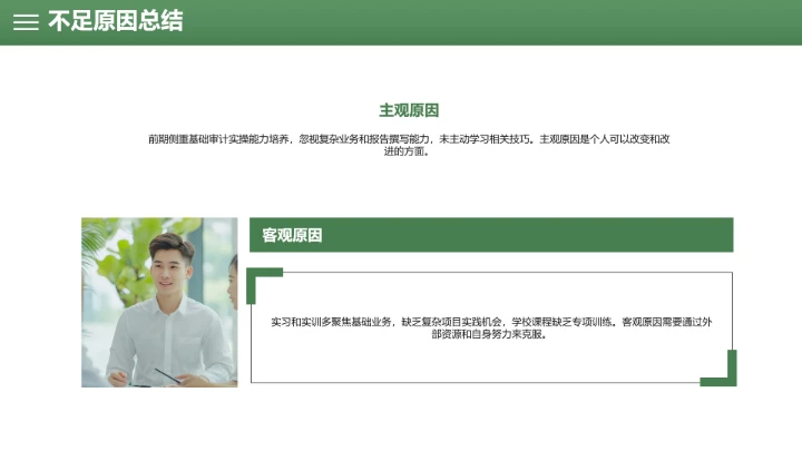 绿色会计学专业大学生职业生涯规划发展展示PPT模版