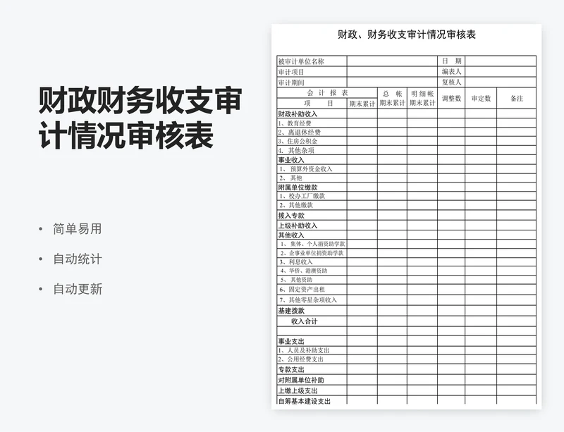 财政财务收支审计情况审核表