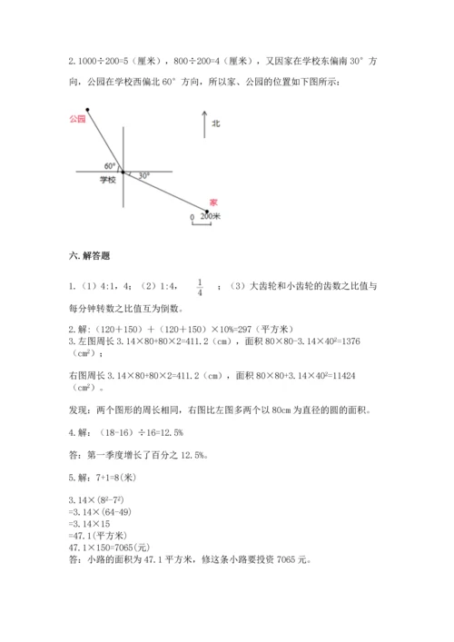 人教版六年级上册数学期末模拟卷附精品答案.docx