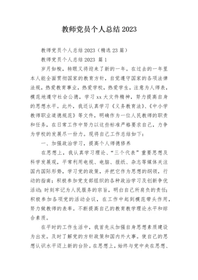 教师党员个人总结2023.docx