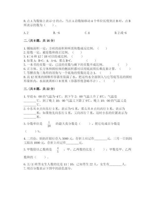 小学六年级数学摸底考试题（培优a卷）.docx
