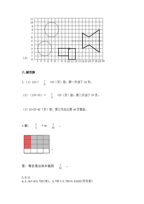 2022秋人教版六年级上册数学期末测及参考答案（黄金题型）