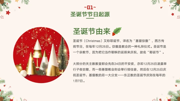 圣诞节节日介绍PPT