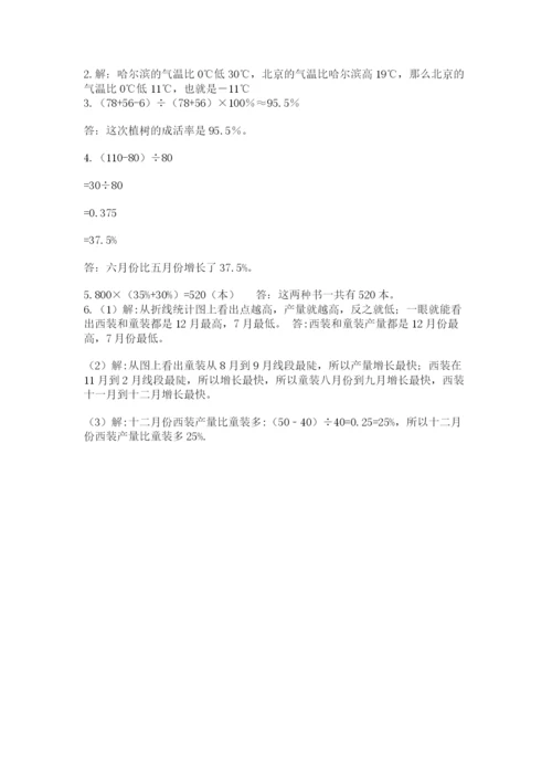 冀教版小学六年级下册数学期末检测试题及1套完整答案.docx