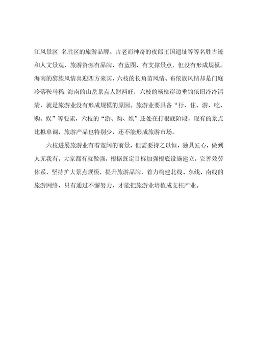 海南旅游业发展的考察报告范文
