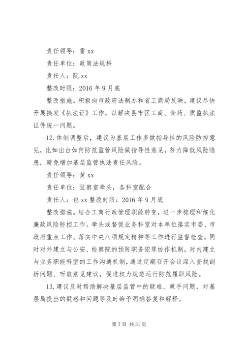 工商局党组“三严三实”专题民主生活会征求意见建议整改措施5篇范文.docx