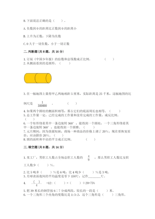 人教版六年级下册数学期末测试卷（各地真题）.docx