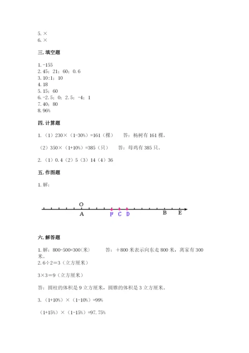 孝义市六年级下册数学期末测试卷1套.docx