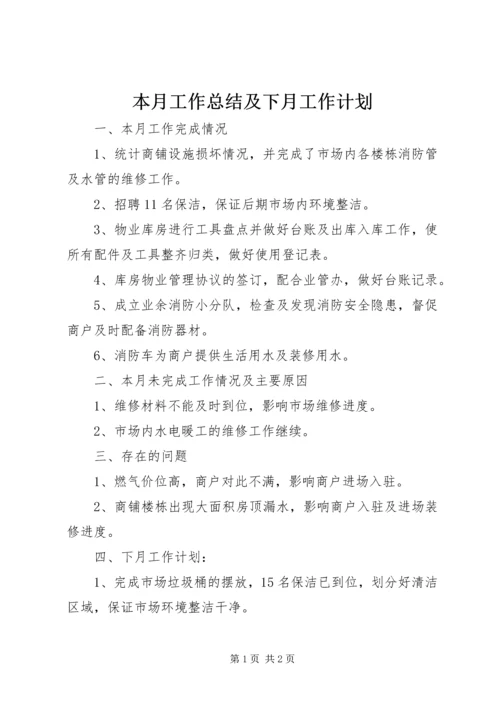 本月工作总结及下月工作计划 (6).docx