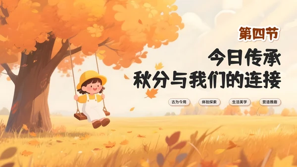 黄色插画风秋分节气PPT模板