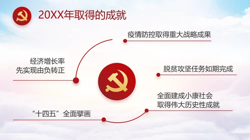 红色大气党建党支部年终工作总结PPT