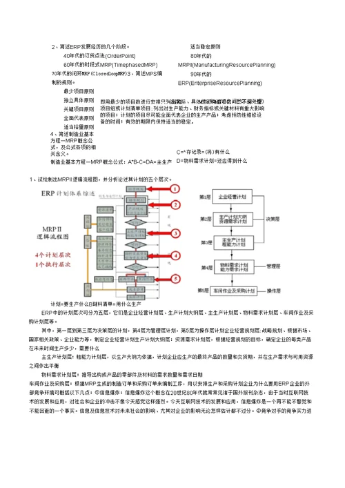 西南交大企业资源计划复习大纲