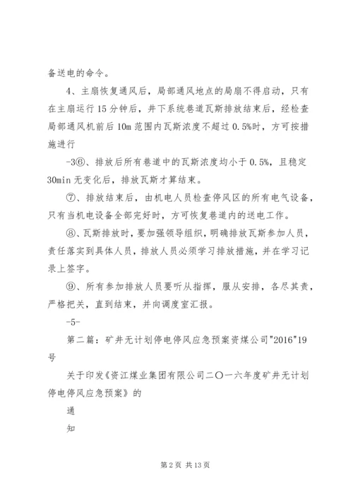 矿井无计划停电停风事故应急预案.docx