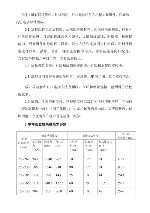 液压支架单伸缩立柱说明指导书.docx