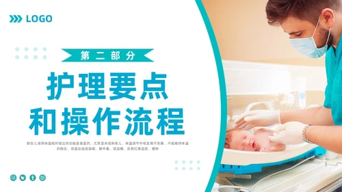 蓝色简约新生儿暖箱的使用护理PPT模板宣传PPT动态PPT