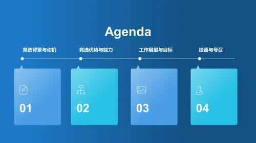 蓝色手绘风班委竞选自我介绍PPT模板