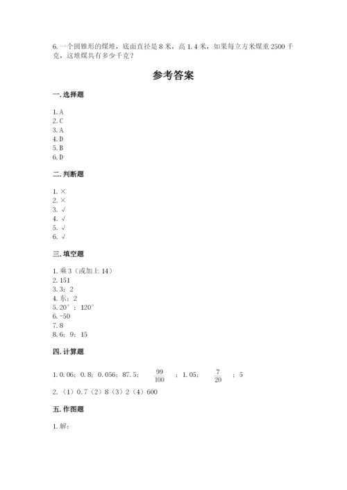 沧州市南皮县六年级下册数学期末测试卷精品附答案.docx