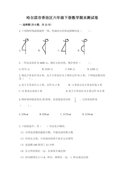 哈尔滨市香坊区六年级下册数学期末测试卷完美版.docx