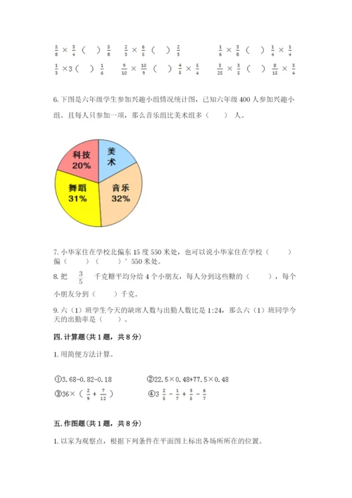 人教版六年级上册数学期末测试卷带答案（巩固）.docx