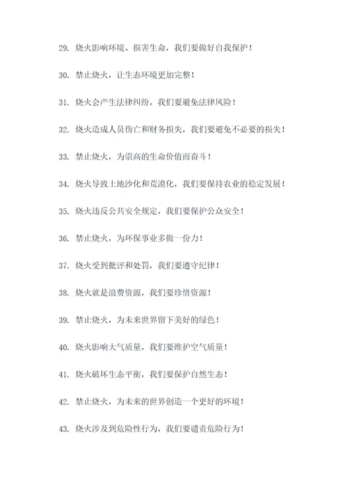 禁止烧火的标语