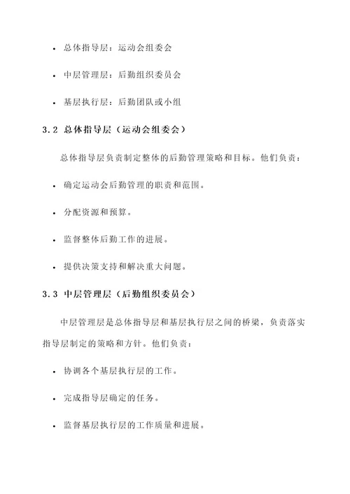 运动会后勤分级管理方案