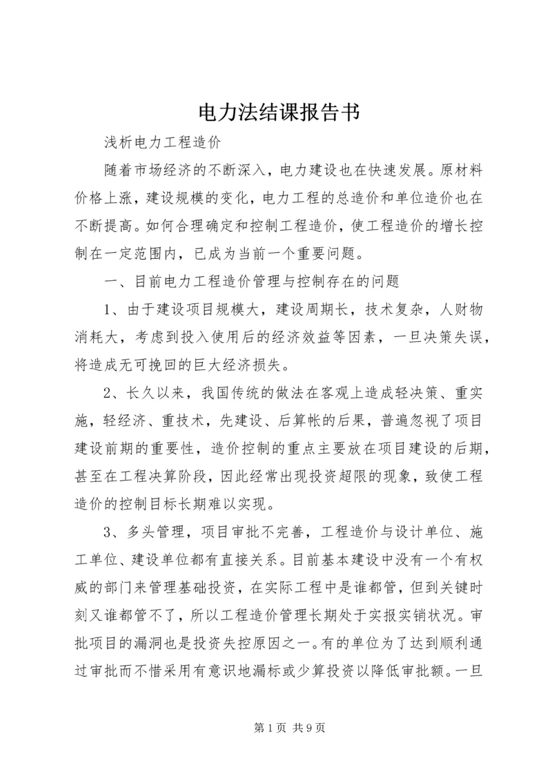 电力法结课报告书_1 (3).docx