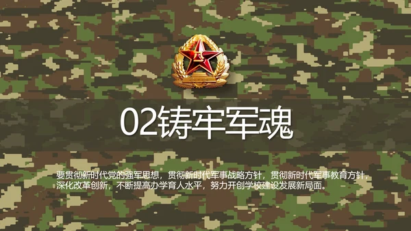 迷彩风军队军事工作总结汇报动态PPT