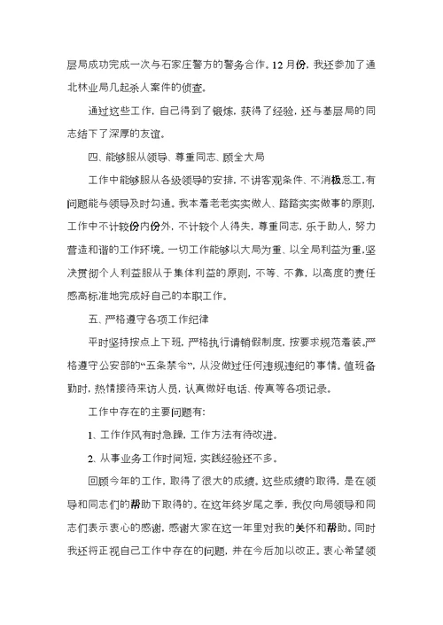 民警工作总结优秀范文5篇