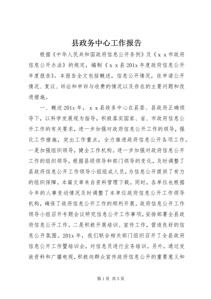 县政务中心工作报告.docx
