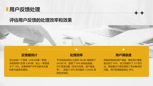 黄色简约风运营指标趋势分析PPT模板