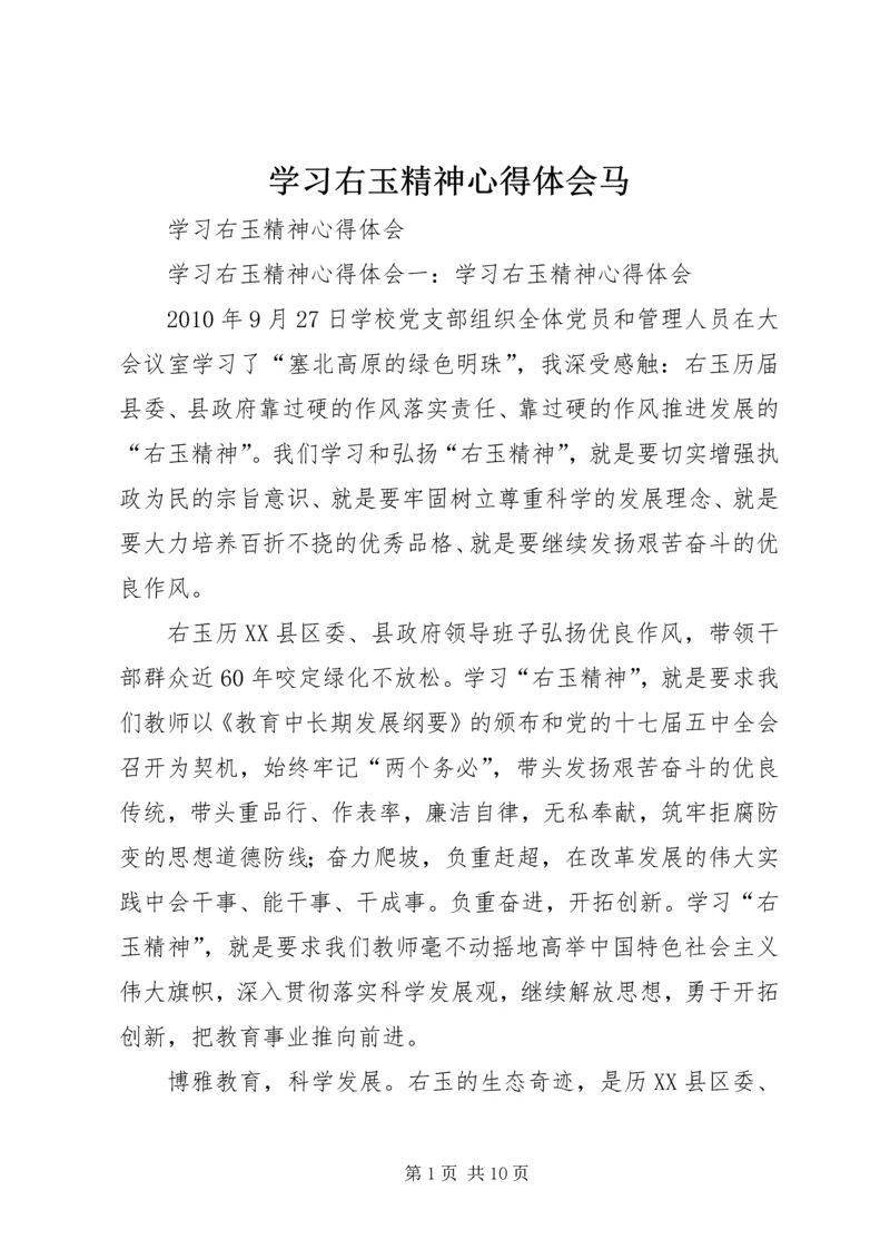 学习右玉精神心得体会马 (2).docx