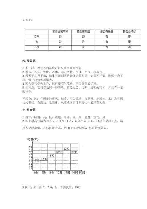 教科版三年级上册科学期末测试卷精品【综合题】.docx