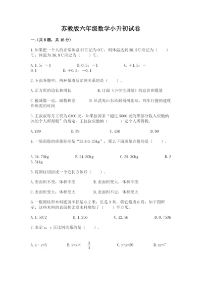 苏教版六年级数学小升初试卷及完整答案（全国通用）.docx