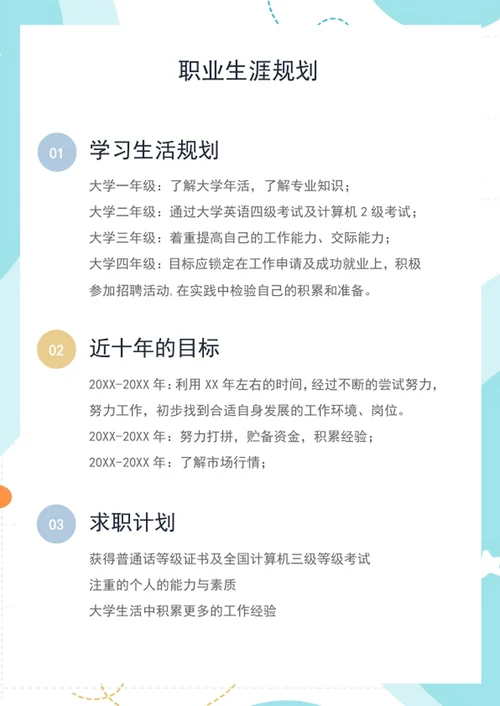 大学生职业规划书