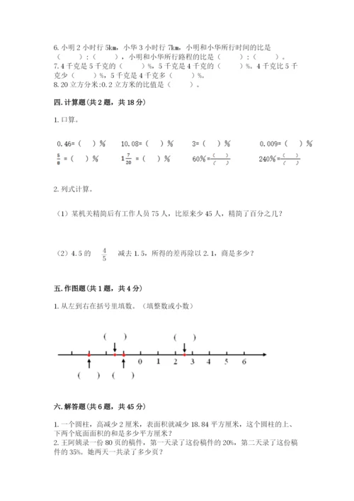 冀教版小学六年级下册数学期末综合素养测试卷及参考答案（达标题）.docx