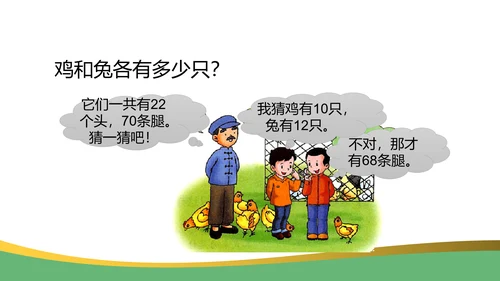 鸡兔同笼数学奥数教学课件通用PPT课件模板